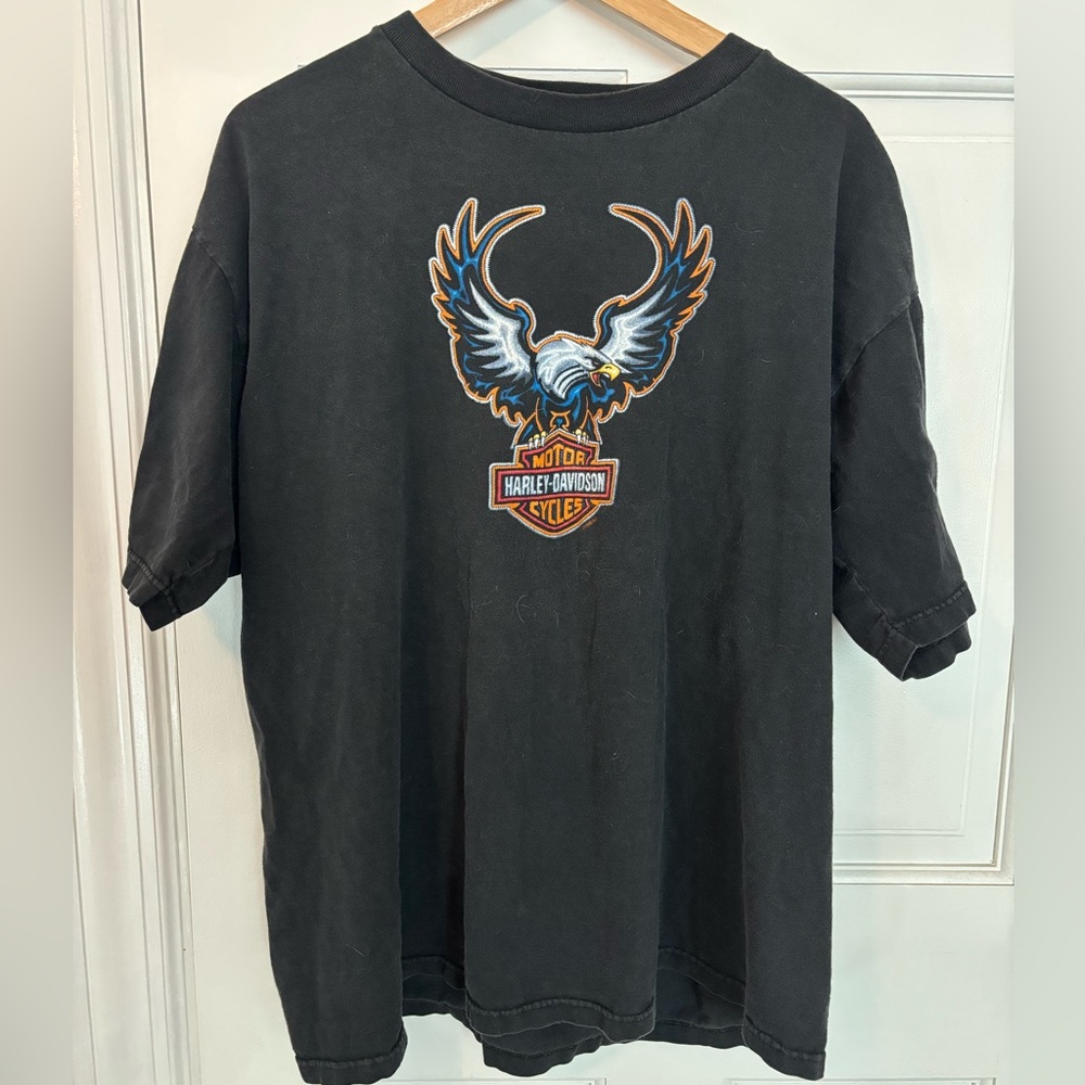 1998 Vintage Harley Davidson Eagle T-Shirt XL or XXL Black Classic Logo Eagle